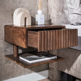 Table de nuit flottant Acacia Drift Brown – 1 tiroir 35 cm 