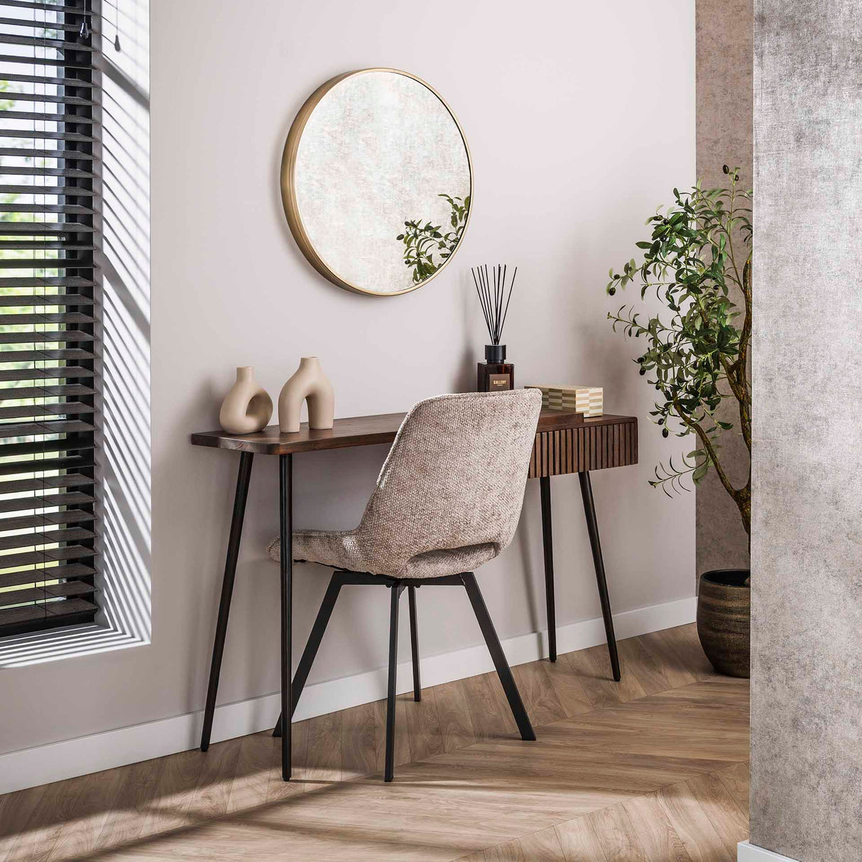 Coiffeuse Elin - Acacia massif Drift Brown 120 cm 