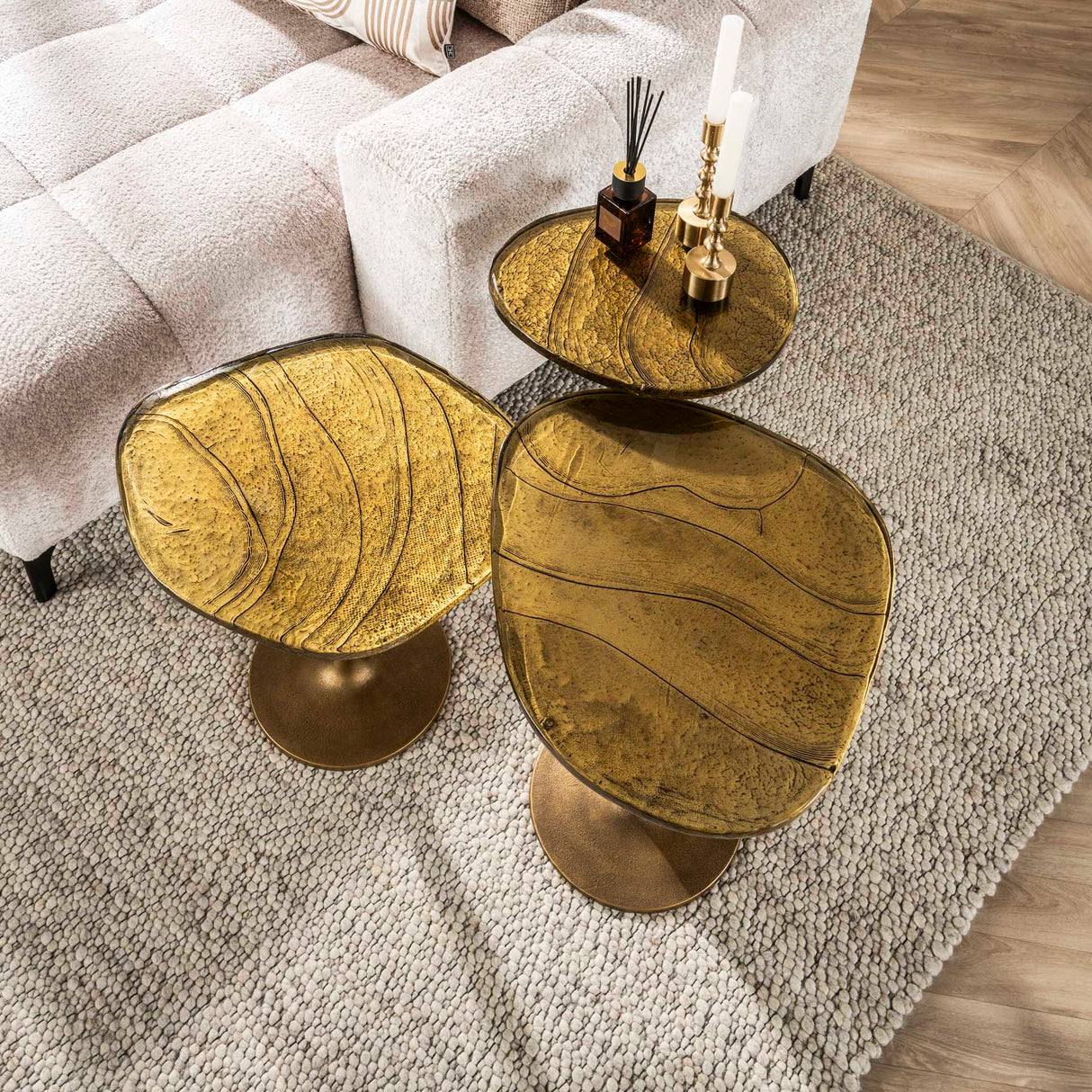 Table d'appoint Aurum S - Métal doré antique (53x42x50 cm) 