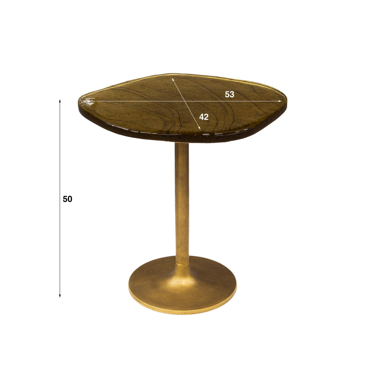 Table d'appoint Aurum S - Métal doré antique (53x42x50 cm) 