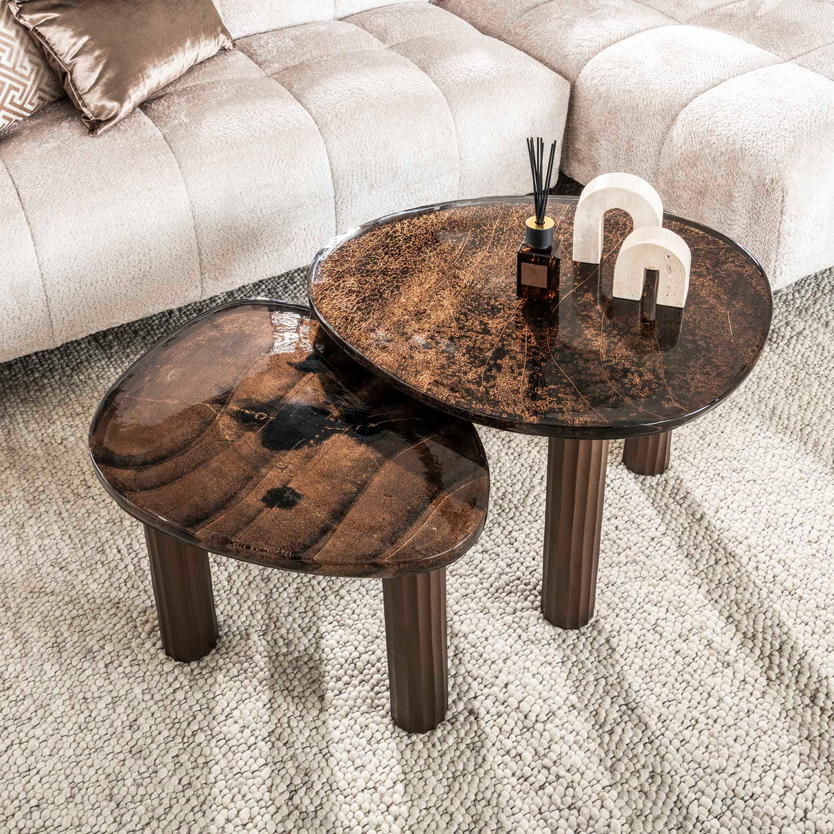Salontafel Aura L Antiek Koper 70x59 cm