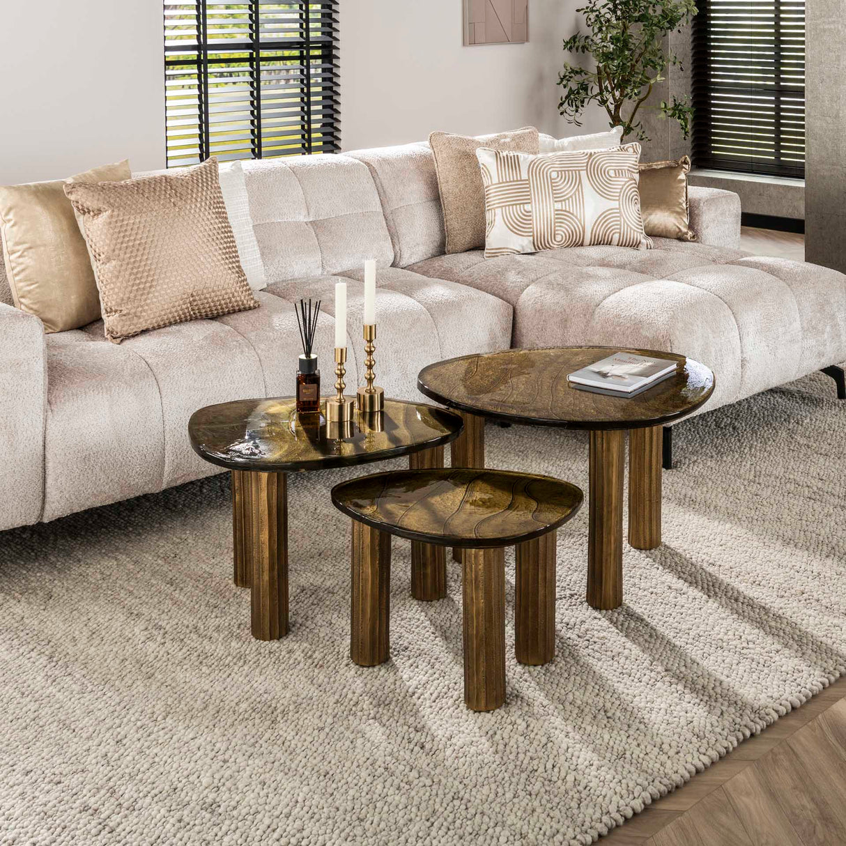 Salontafel Aura L Antiek Goud 70x59 cm