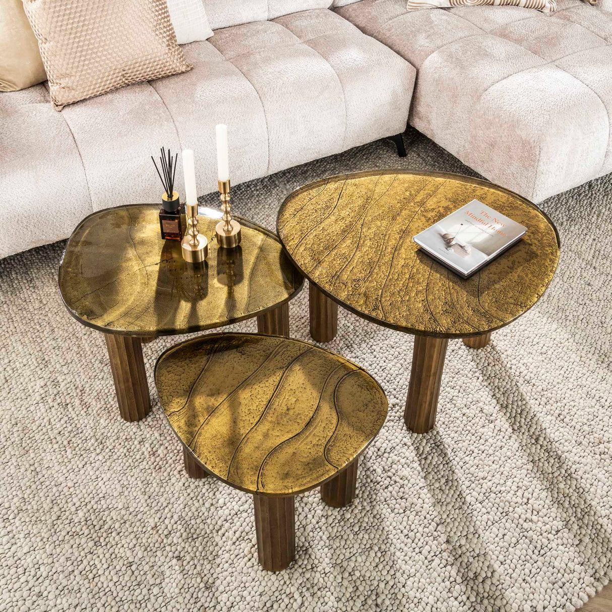 Salontafel Aura L Antiek Goud 70x59 cm