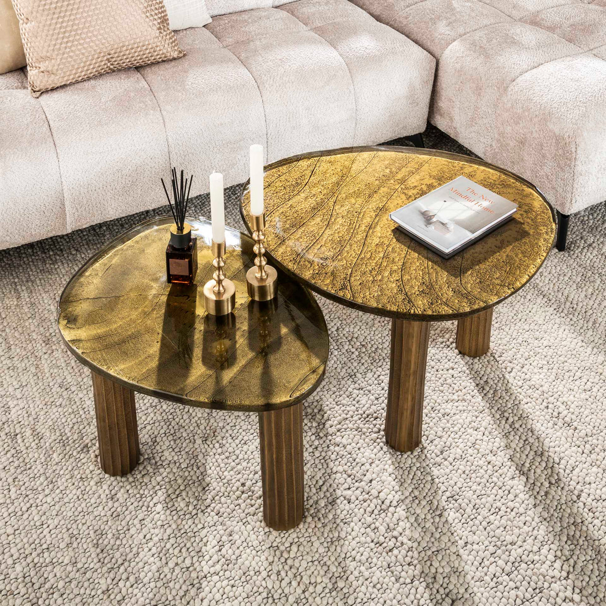 Salontafel Aura L Antiek Goud 70x59 cm