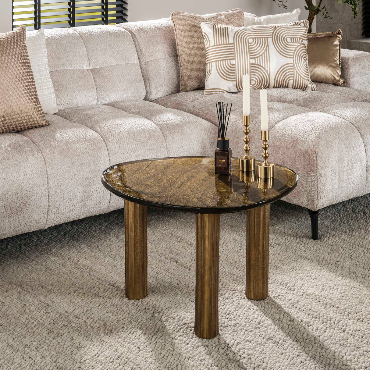 Salontafel Aura L Antiek Goud 70x59 cm