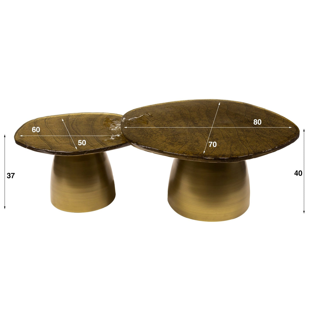 Salontafel Set Aurora Antiek Goud Set van 2
