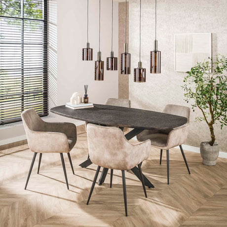 Table à manger Jax Danois Ovale 180 cm - Gris Métallique 