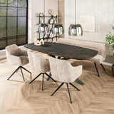 Eettafel Jax Deens Ovaal 215 cm Zwart Metallic