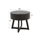 Table basse ronde Caro en bois d'acacia Ø50 cm noir