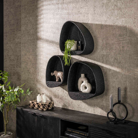 Étagère murale goutte métallique gris 34x21 cm Aeris 