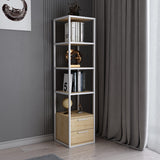 Boekenkast Robbins White Wit Eik Melamine 39x160x39 cm