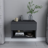 Table de chevet jamot anthracite mélamine 44.6x31.9x31.9 cm