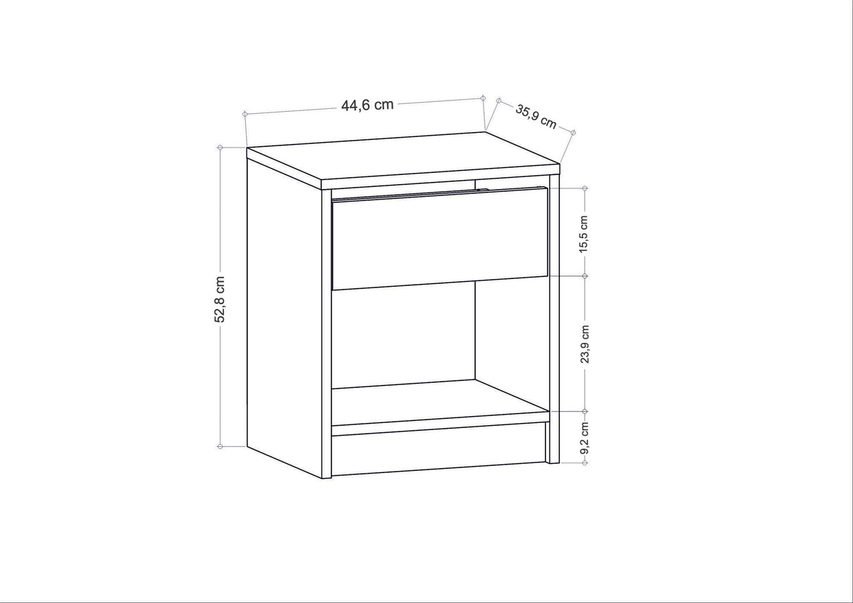 Sheridan nachtkastje antraciet 44,6 cm Melamine gecoat meubelpaneel