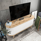 Magasins de meubles TV Oak Mélamine blanche 140x64x43 cm