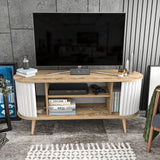 Magasins de meubles TV Oak Mélamine blanche 140x64x43 cm