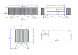 Magasins de meubles télévisés saphir mélamine blanche 180x60x43 cm