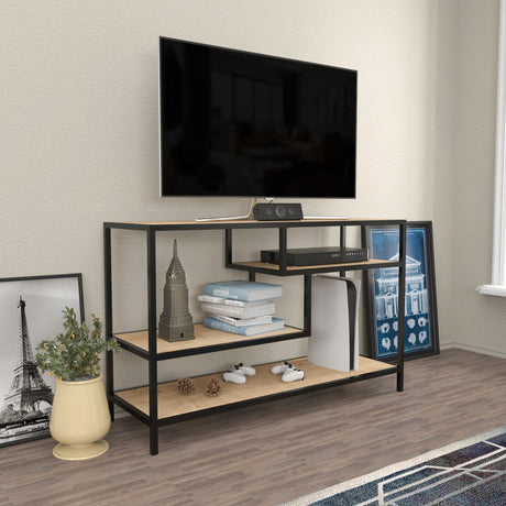 TV Meubel Robbins Black Eik Zwart Melamine 120x75x39 cm