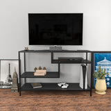 TV Meubel Robbins Black Antraciet Zwart Melamine 120x75x39 cm