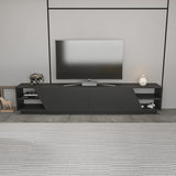 Meubles de télévision rhodes anthracite mélamine 240x47.4x37.1 cm