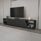 Meubles de télévision rhodes anthracite mélamine 240x47.4x37.1 cm