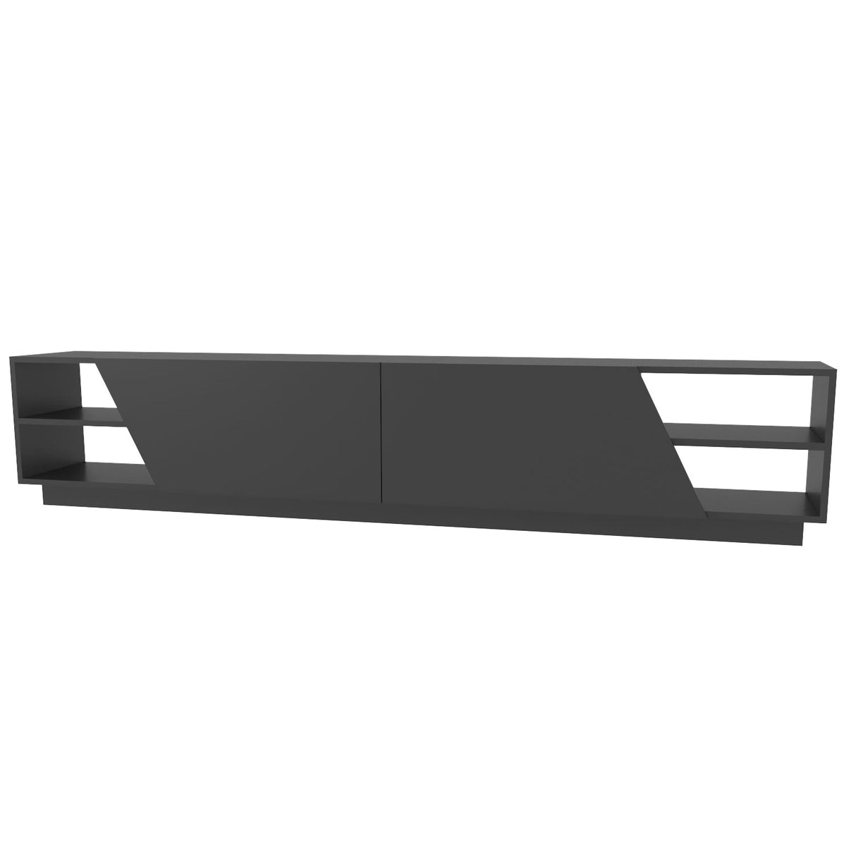 Meubles de télévision rhodes anthracite mélamine 240x47.4x37.1 cm