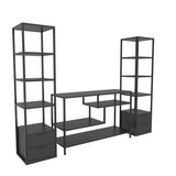 TV Meubel Set Robbins Black Zwart Antraciet Melamine 198x160x39 cm