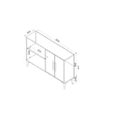 Ansel console sapphire eikenlook 120 cm Sapphire eikenlook, goudkleurig Melamine gecoat houtcomposiet