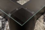 Table basse Noir Bois Mélaminé Verre Opale 105x65x30 cm 