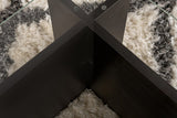 Table basse Noir Bois Mélaminé Verre Opale 105x65x30 cm 