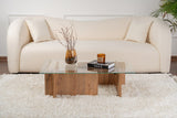 Table basse en mélamine de pin atlantique verre opale 105x65x30 cm 