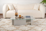 Table basse Gris Mélamine Verre Opal 105x65x30 cm 