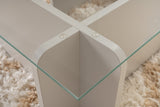 Table basse Gris Mélamine Verre Opal 105x65x30 cm 