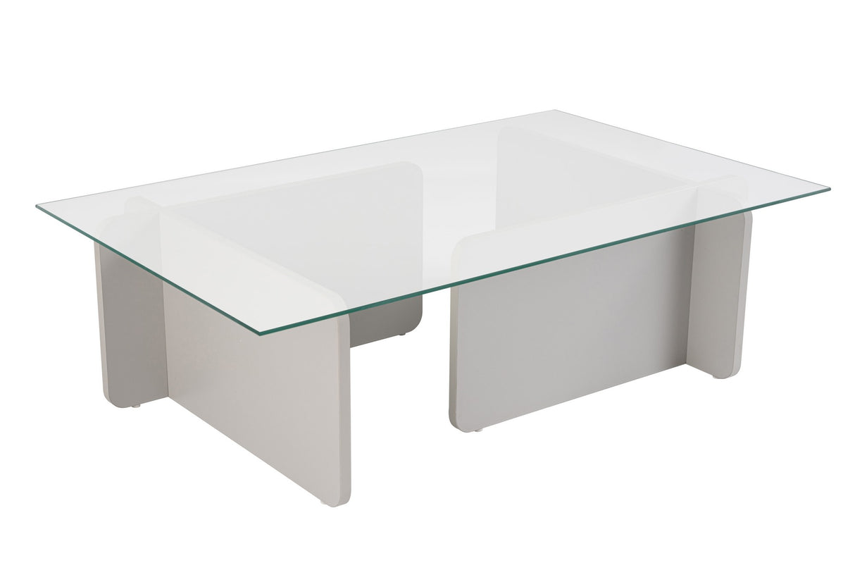 Table basse Gris Mélamine Verre Opal 105x65x30 cm 