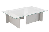 Table basse Gris Mélamine Verre Opal 105x65x30 cm 