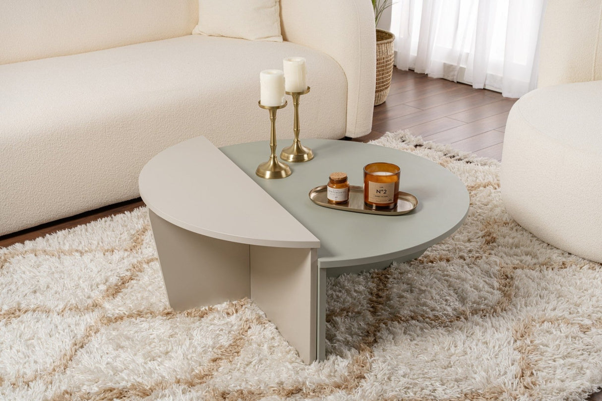 Table basse ronde As vert mélamine 90 cm Orin 