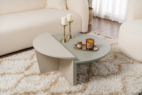 Table basse ronde As vert mélamine 90 cm Orin 