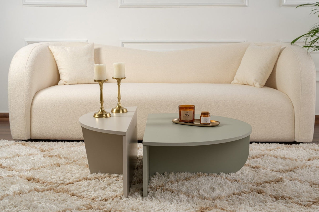 Table basse ronde As vert mélamine 90 cm Orin 