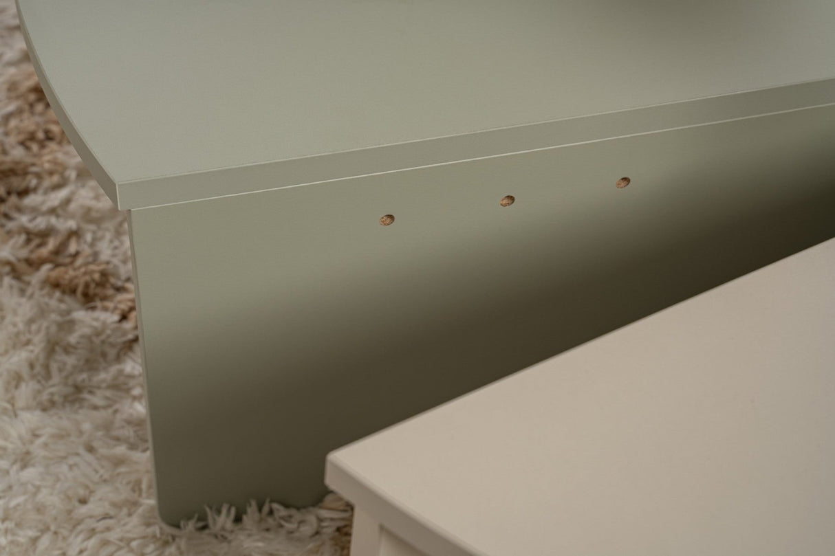 Table basse ronde As vert mélamine 90 cm Orin 