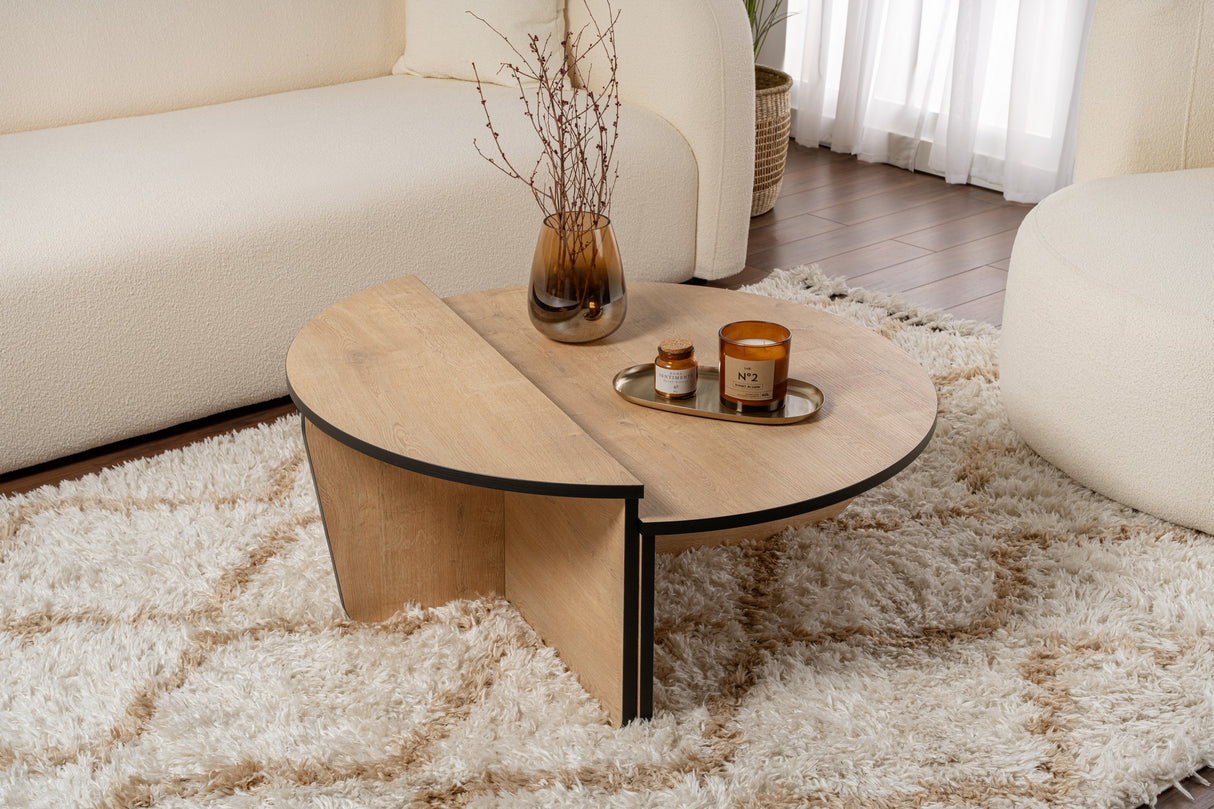 Salontafel Rond 85 cm Naturel Melamine Orin