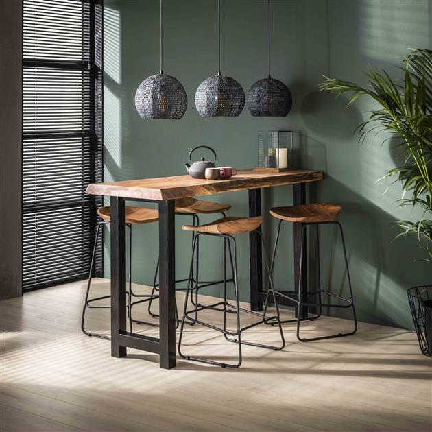 Industriële Barkruk Acaciahout Elly - Zithoogte 71 cm - Zonder Rugleuning
