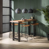 Industriële Barkruk Acaciahout Elly - Zithoogte 71 cm - Zonder Rugleuning