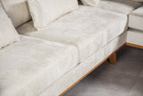 Canapé d'angle 3 places Gigi tissu beige