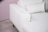 Canapé d'angle 3 places Dori beige gauche et droite