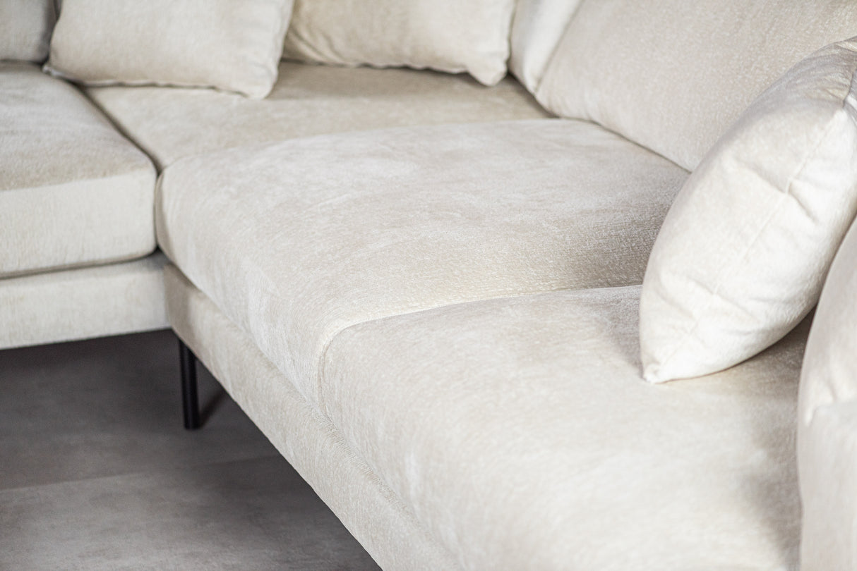Canapé d'angle 3 places Aivy tissu beige