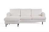 Sofa d'angle à 3 places chaise longue giselle bouclé blanc