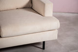 Canapé d'angle à 3 places chaise longue Gioia ribstof beige