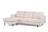 Canapé d'angle à 3 places chaise longue Gioia ribstof beige