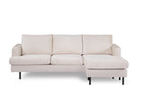 3-zits hoekbank chaise longue Loren ribstof beige