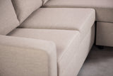 Sofa d'angle à 3 places chaise longue lima beige