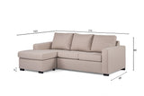 Sofa d'angle à 3 places chaise longue Lima beige